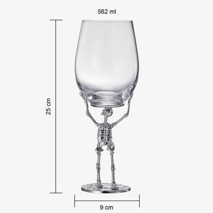 Stemmed Skeleton Wine Glass | Set of 2 | 19oz Halloween Skeleton Glasses 10" H, Goth Gifts, Skeleton Gifts, Skeleton Decor, Spooky Wine Gift Set, Perfect for Halloween Themed Parties by The Wine Savant