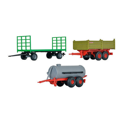 Kibri 10908 1/87 Scale Farming Trailer 3-Piece Set
