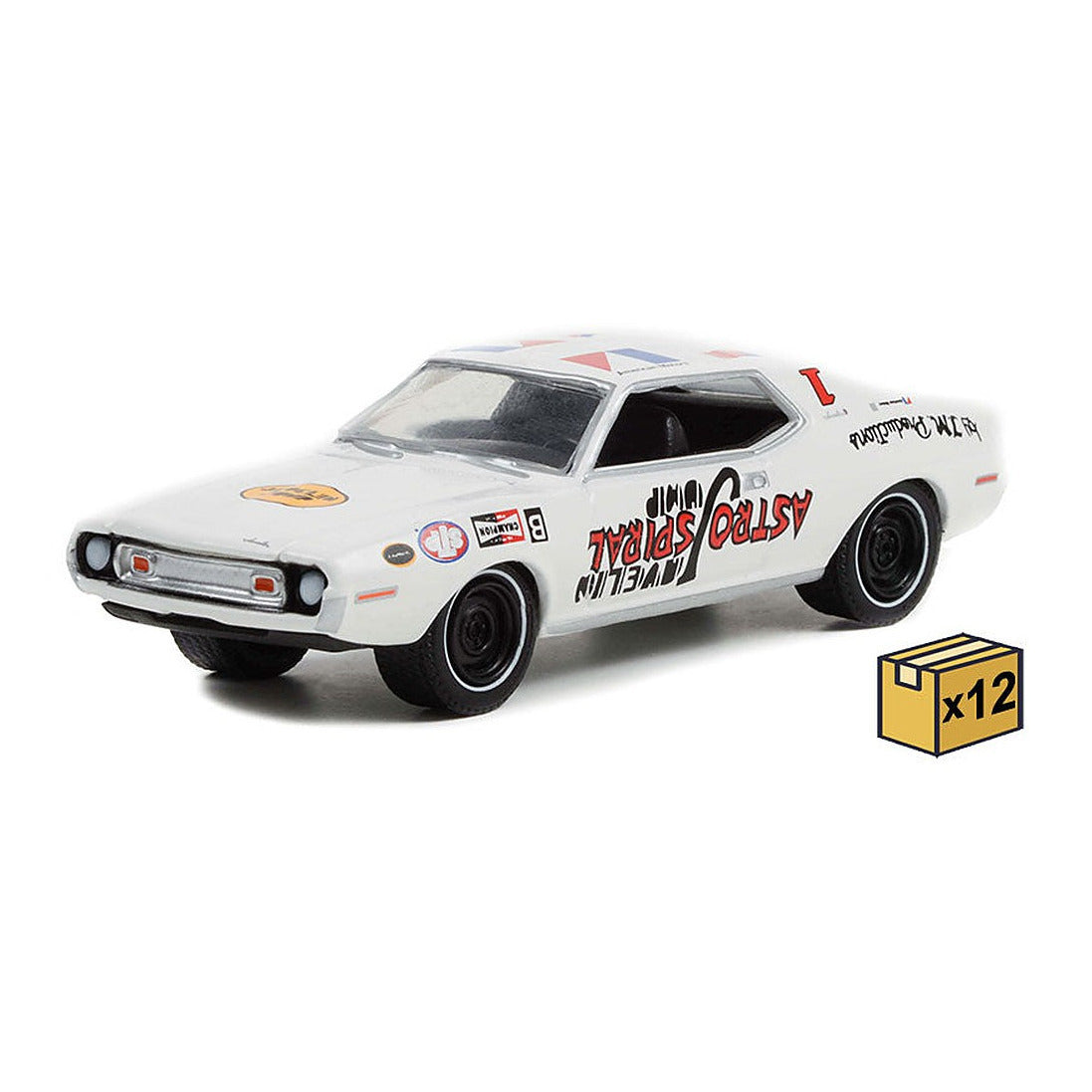 Greenlight 30329-CASE 1/64 Scale Astro Spiral Jump - 1972 Amc Javelin Sst