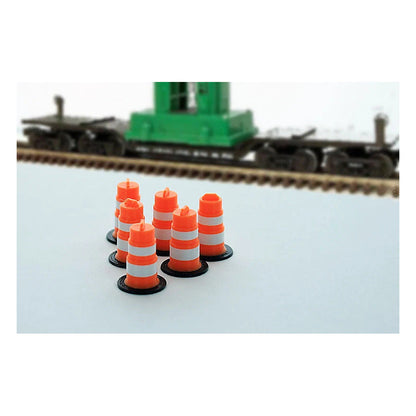 3D To Scale 43-105-OR 1/43 – Traffic Barrels 6pk Orange/White Props