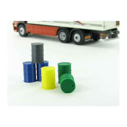 3D To Scale 50-240-AS 1/50 – Barrels 55gal 6pk Assorted Colors Miniature