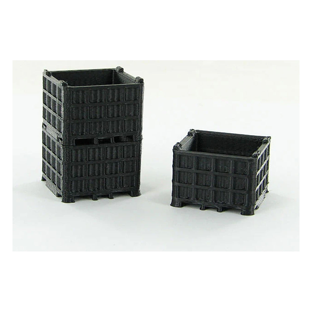 3D To Scale 50-252-BK 1/50 – Plastic Bin Pallets 3pk Black Scene Detail