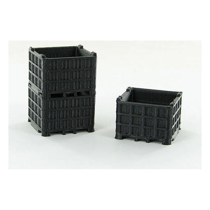 3D To Scale 50-252-BK 1/50 – Plastic Bin Pallets 3pk Black Scene Detail