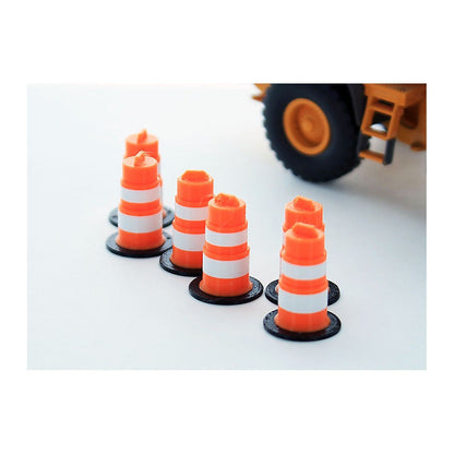 3D To Scale 64-105-OR 1/64 – Traffic Barrels 6pk Orange/White Props