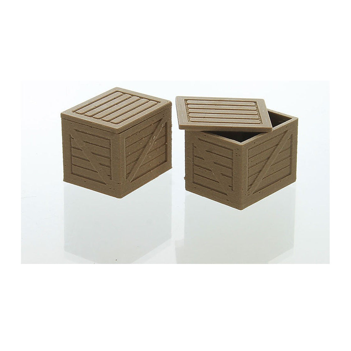 3D To Scale 64-244-WD 1/64 – Shipping Crates 2pk Wood Tone Diorama