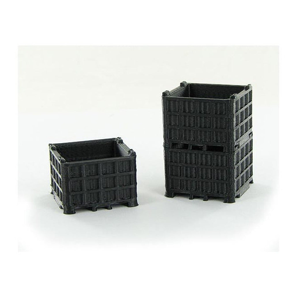 3D To Scale 64-252-BK 1/64 – Plastic Bin Pallets 3pk Black Scene Detail