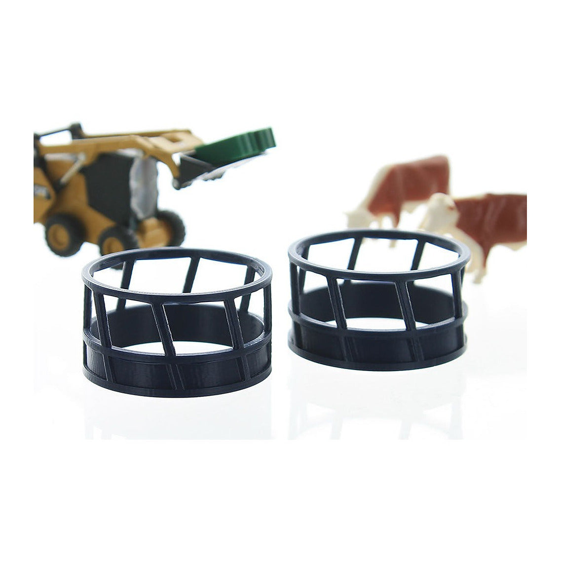3D To Scale 64-300-BL 1/64 – Hay Feeder 2pk Blue Diorama Accessory