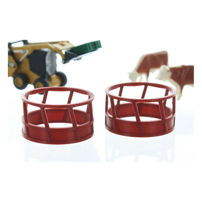 3D To Scale 64-300-R 1/64 – Hay Feeder 2pk Red Miniature Prop