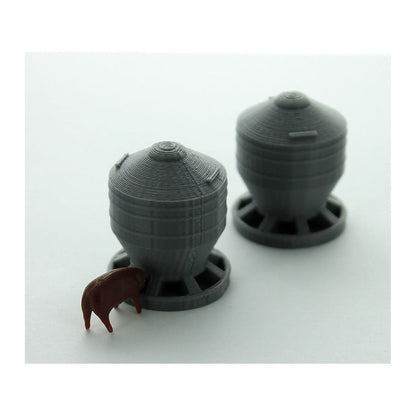 3D To Scale 64-332-GY 1/64 – Hog Feeder 2pk Gray Diorama Accessory