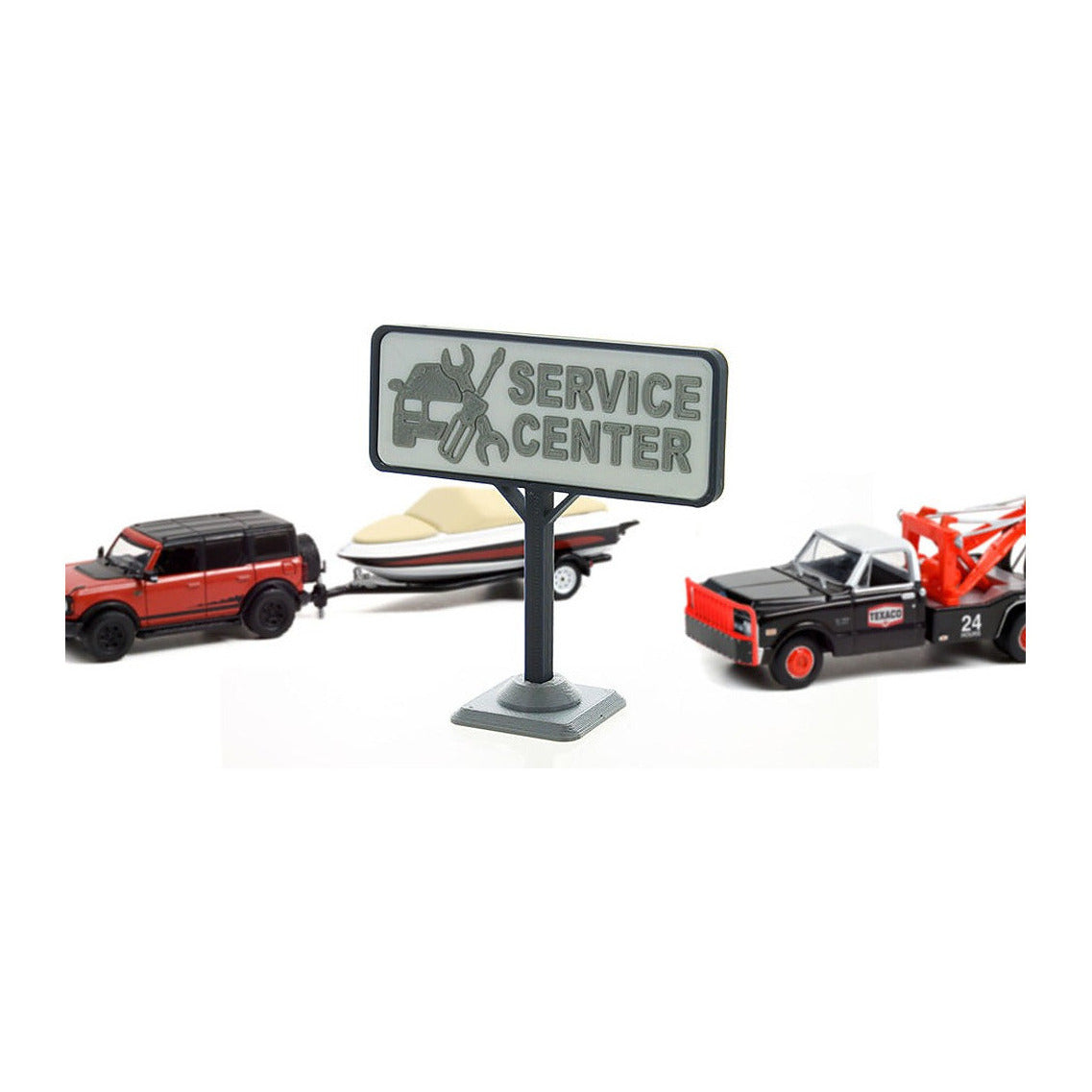3D To Scale 64-610-BL 1/64 – Service Center Sign Blue Dual-Sided Model