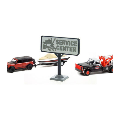 3D To Scale 64-610-BL 1/64 – Service Center Sign Blue Dual-Sided Model
