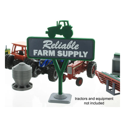 3D To Scale 64-622-GR 1/64 – Reliable Farm Supply Sign Green Scene Prop