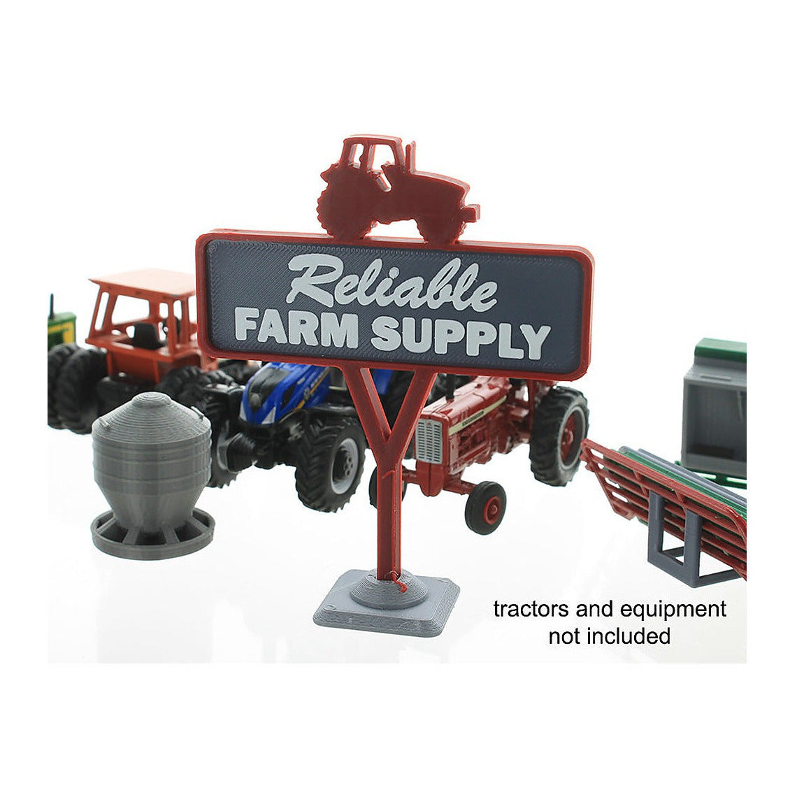 3D To Scale 64-622-R 1/64 – Reliable Farm Supply Sign Red Diorama Detail