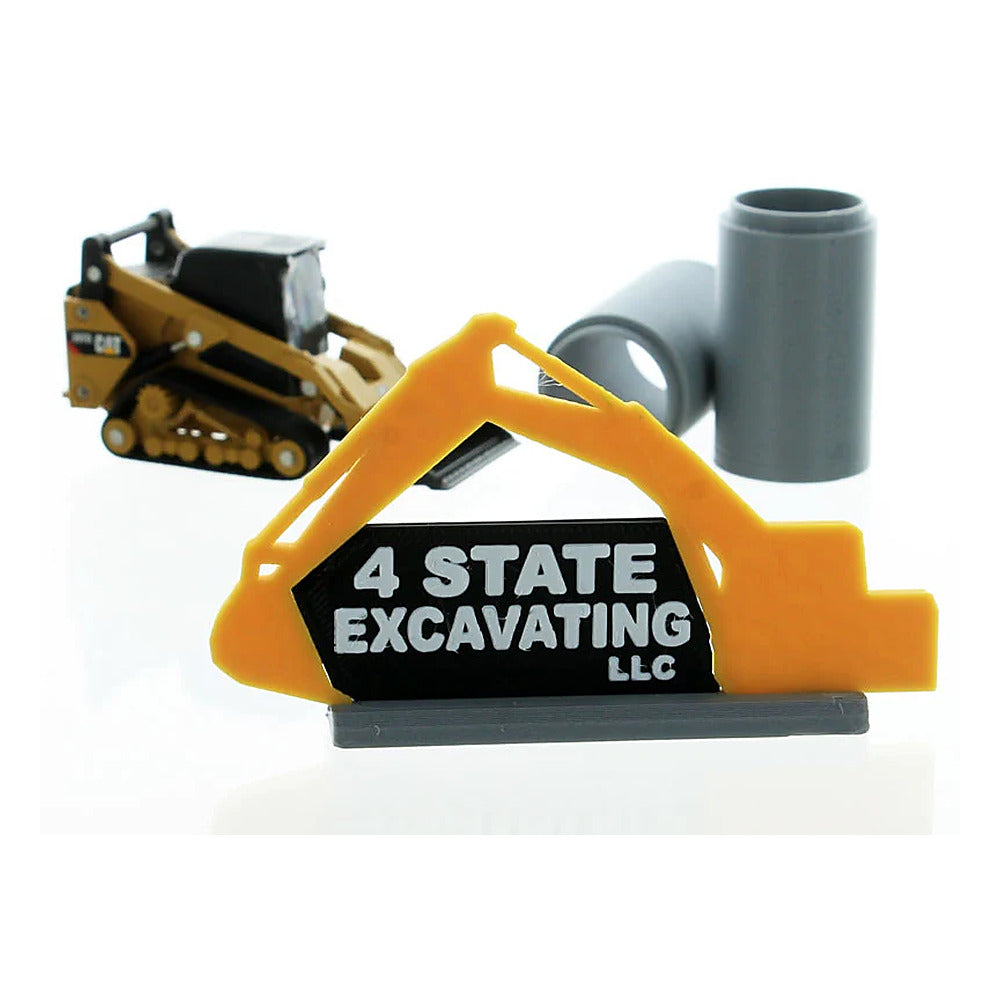 3D To Scale 64-630-Y 1/64 – 4 State Excavating Sign Yellow Diorama Prop