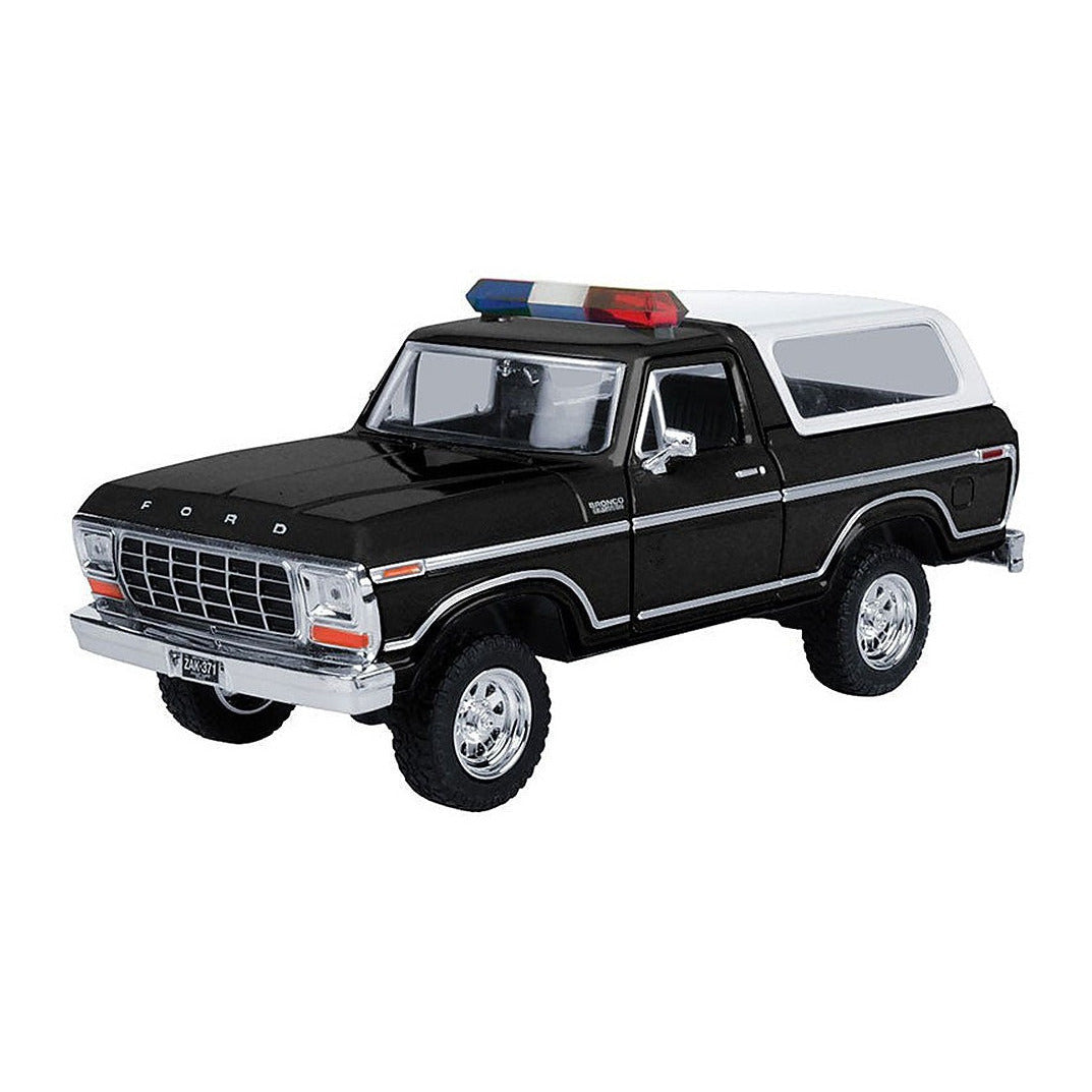 Motormax 76983BK 1/24 Scale Police - 1978 Ford Bronco Hard Top
