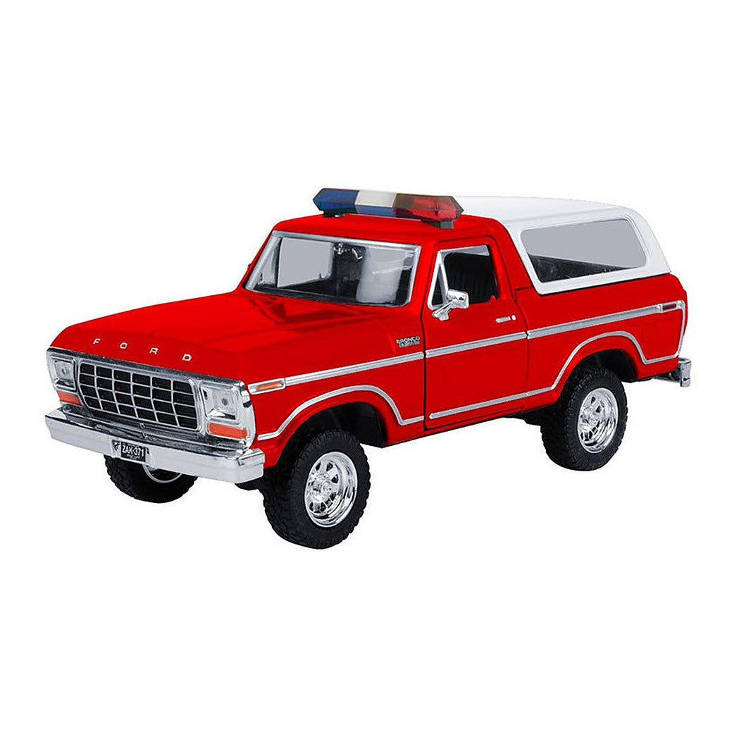 Motormax 76983R 1/24 Scale Police - 1978 Ford Bronco Hard Top