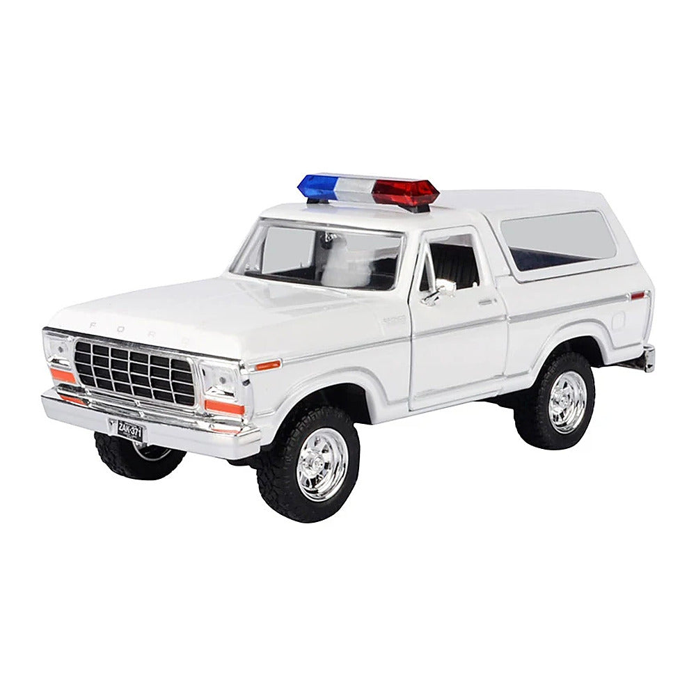 Motormax 76983WT 1/24 Scale Police - 1978 Ford Bronco Hard Top
