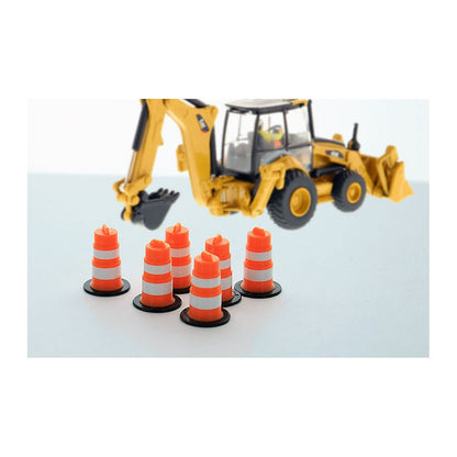 3D To Scale 87-105-OR 1/87 – Traffic Barrels 6pk Orange/White Diorama