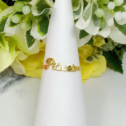 Scripted Zodiac Ring by Ellisonyoung.com