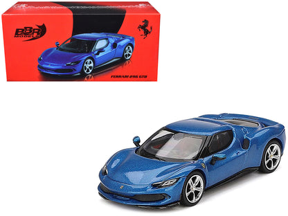 Ferrari 296 GTB Blue Corsa 1/64 Diecast Model Car by BBR  free shipping USA