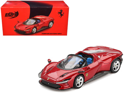 Ferrari Daytona SP3 Rosso Imola Red with Blue Interior 1/64 Diecast Model Car by BBR  free shipping USA