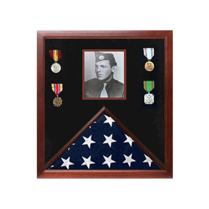 Flag and Document Display Case - Fit 5" x 8" flag.