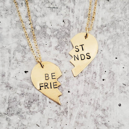 BEST BITCHES Broken Heart Friendship Necklace by Salt and Sparkle