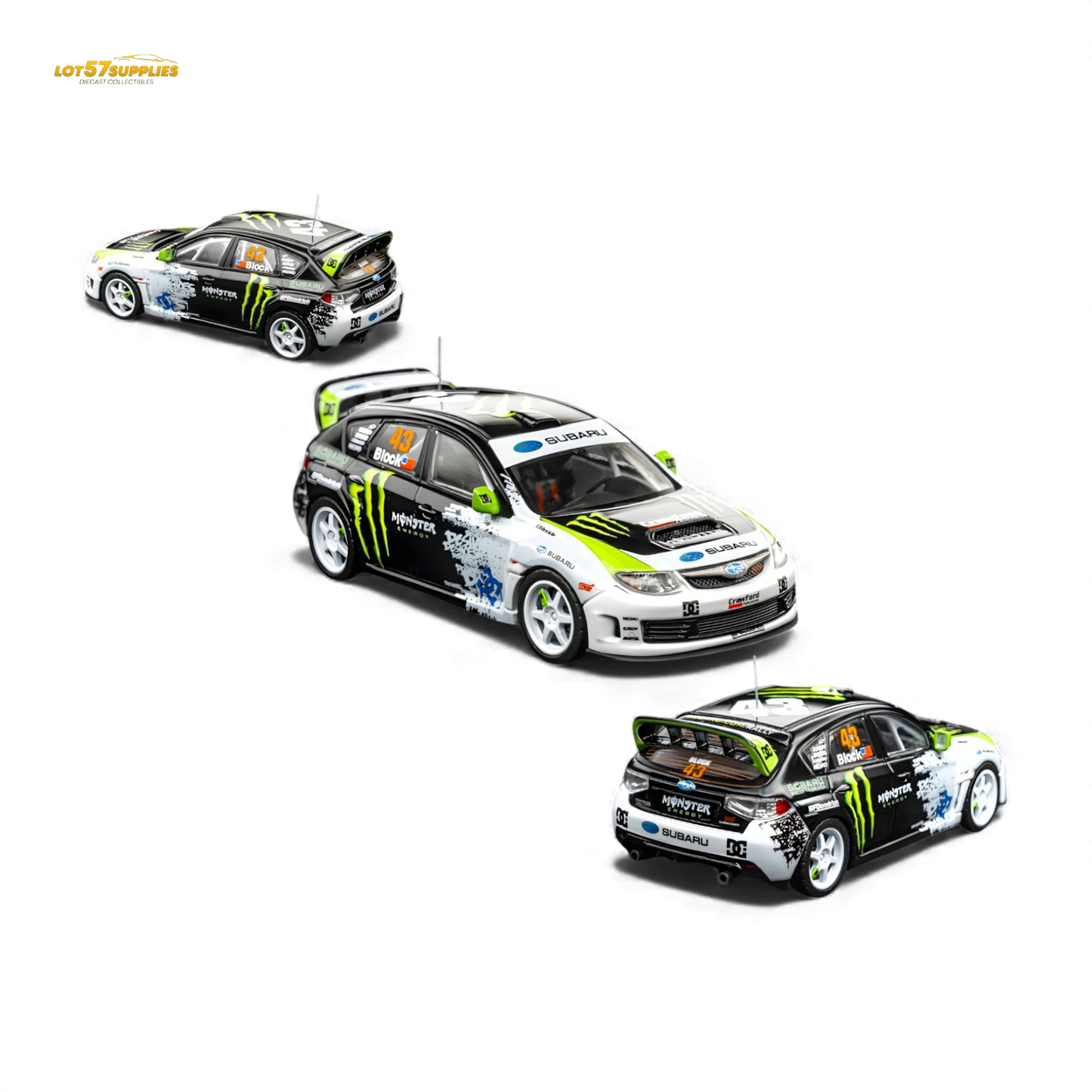 DCM & Mini Station 2008 Subaru Impreza WRX STI Rally Block43 Monster 1:64