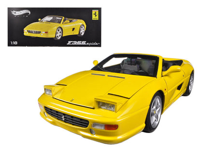 Ferrari F355 Spider Convertible Yellow Elite Edition 1/18 Diecast Car Model by Hot Wheels  free shipping USA