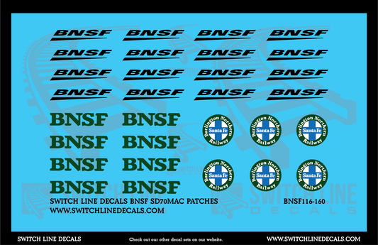 N Scale BNSF SD70MAC Patches Decal Set