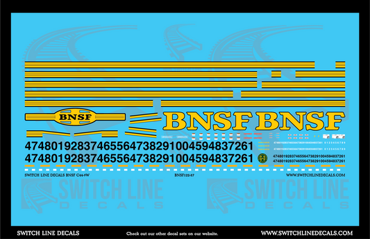 HO Scale BNSF GE C44-9W Locomotive Decal Set