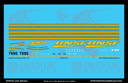 N Scale BNSF 7695 Locomotive Decal Set