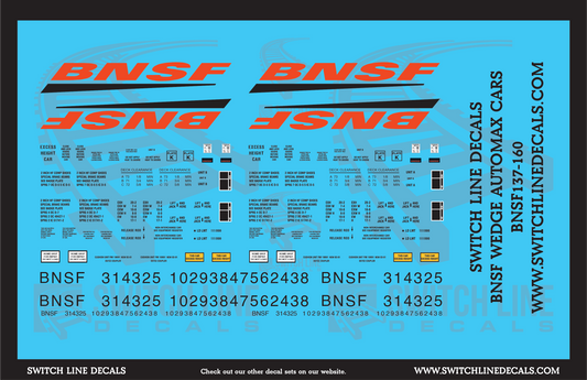 N Scale BNSF Automax Autorack Decal Set