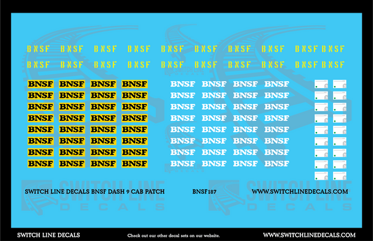 O Scale BNSF Dash 9 Cab Patch Decal Set for Ex Santa Fe C44-9W Locomotives
