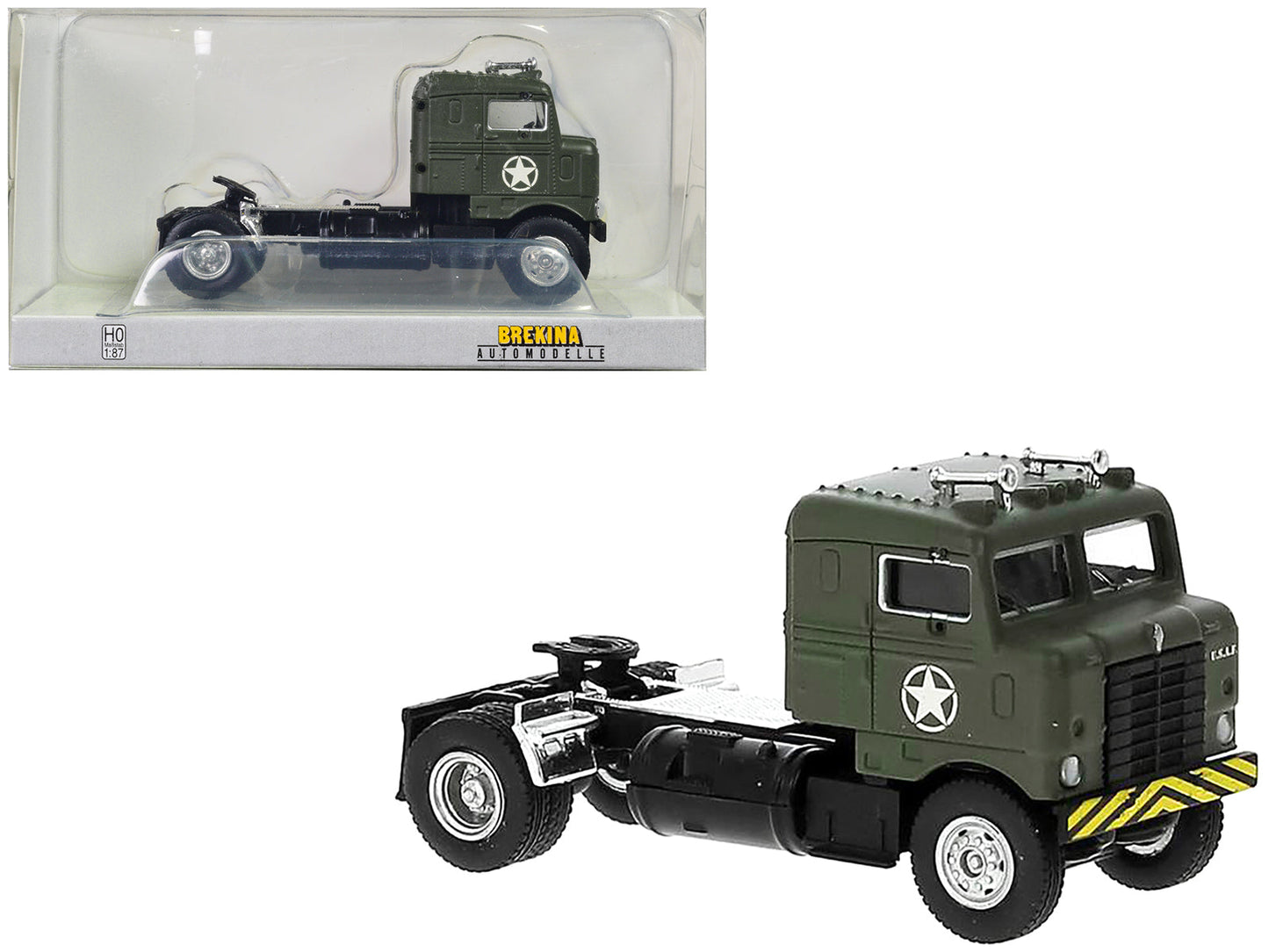 1950 Kenworth Bullnose Truck Tractor Olive Drab "United States Air Force" 1/87 (HO) Scale Model Car by Brekina  free shipping USA