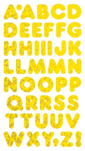 Bulk Roll Prismatic Stickers, Gold Alphabets (50 Repeats) by Present Paper