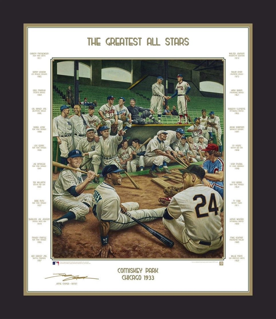 MLB Baseball's Greatest All-Stars Exclusive Dream Scene Framed Lithograph Artwork Print