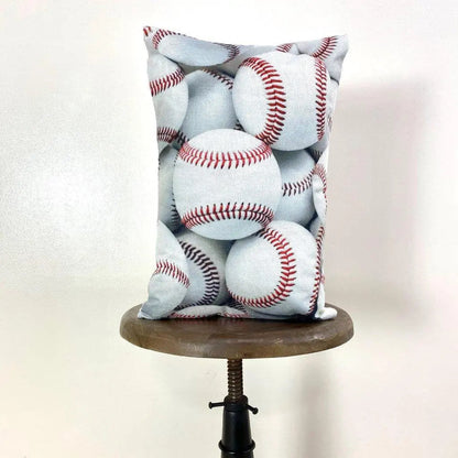 Baseballs | White | Teen Room Decor | Baseball Decor | Baseball Room Decor | Baseball Gifts | Baseball Gifts for Boys | Sports | Baseball by UniikPillows