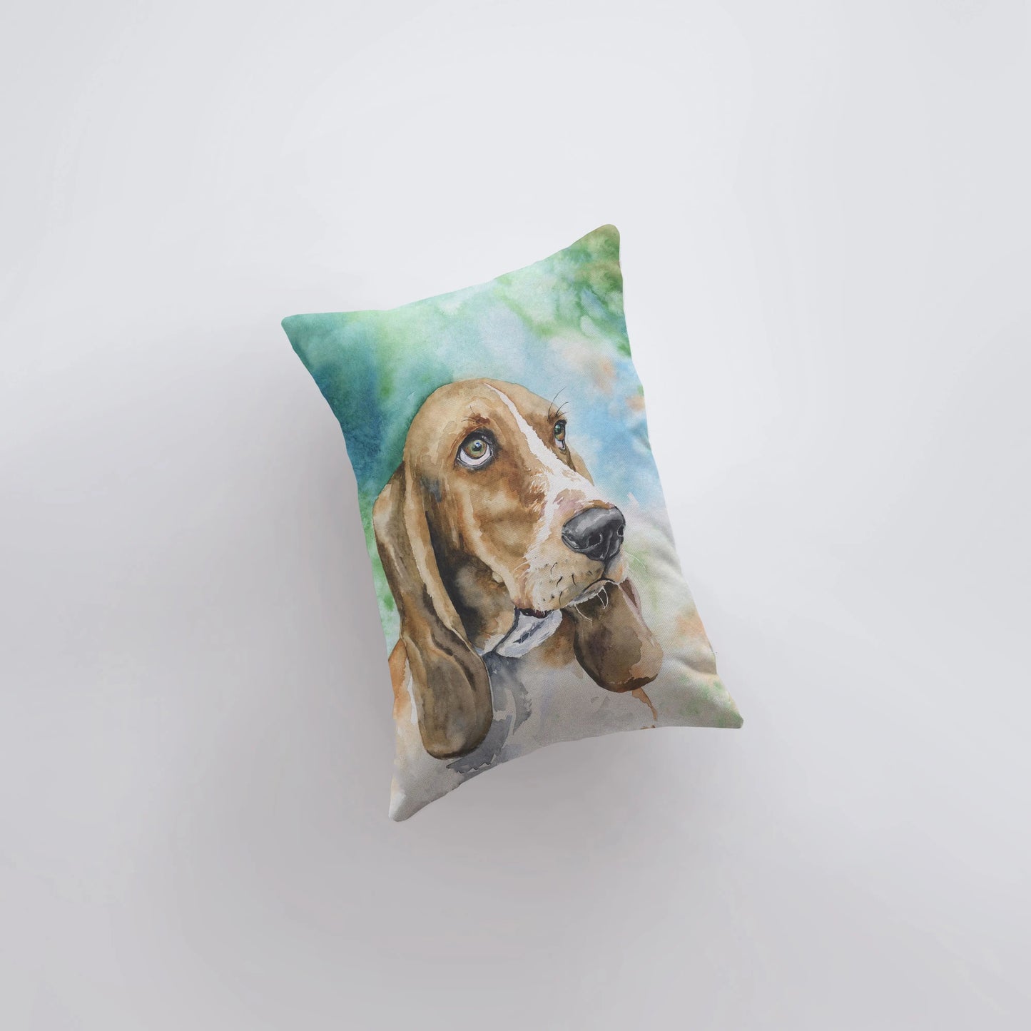 Basset Hound | 12x18 | Dog Watercolor | Pillow Cover | Home Decor | Custom Dog Pillow | Dog Mom | Accent Pillow Covers | Throw Pillow Covers by UniikPillows