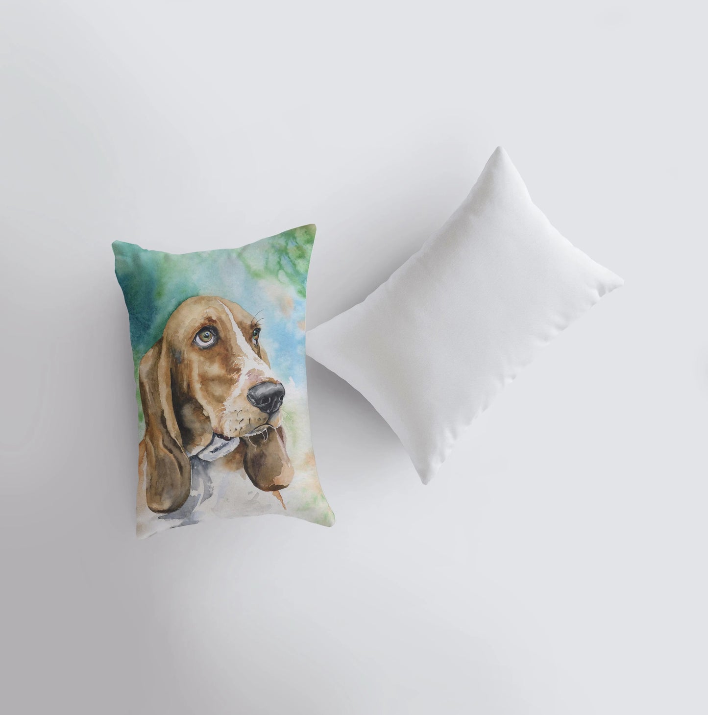 Basset Hound | 12x18 | Dog Watercolor | Pillow Cover | Home Decor | Custom Dog Pillow | Dog Mom | Accent Pillow Covers | Throw Pillow Covers by UniikPillows