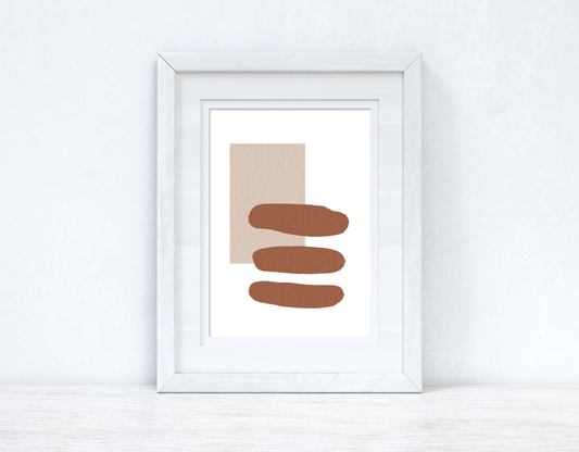 Beige & Terracotta Brown Abstract 1 Colour Shapes Home Wall Decor Print by WinsterCreations™ Official Store
