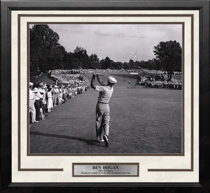 Ben Hogan 1-Iron Shot at the 1950 US Open at Merion Framed Golf Photo