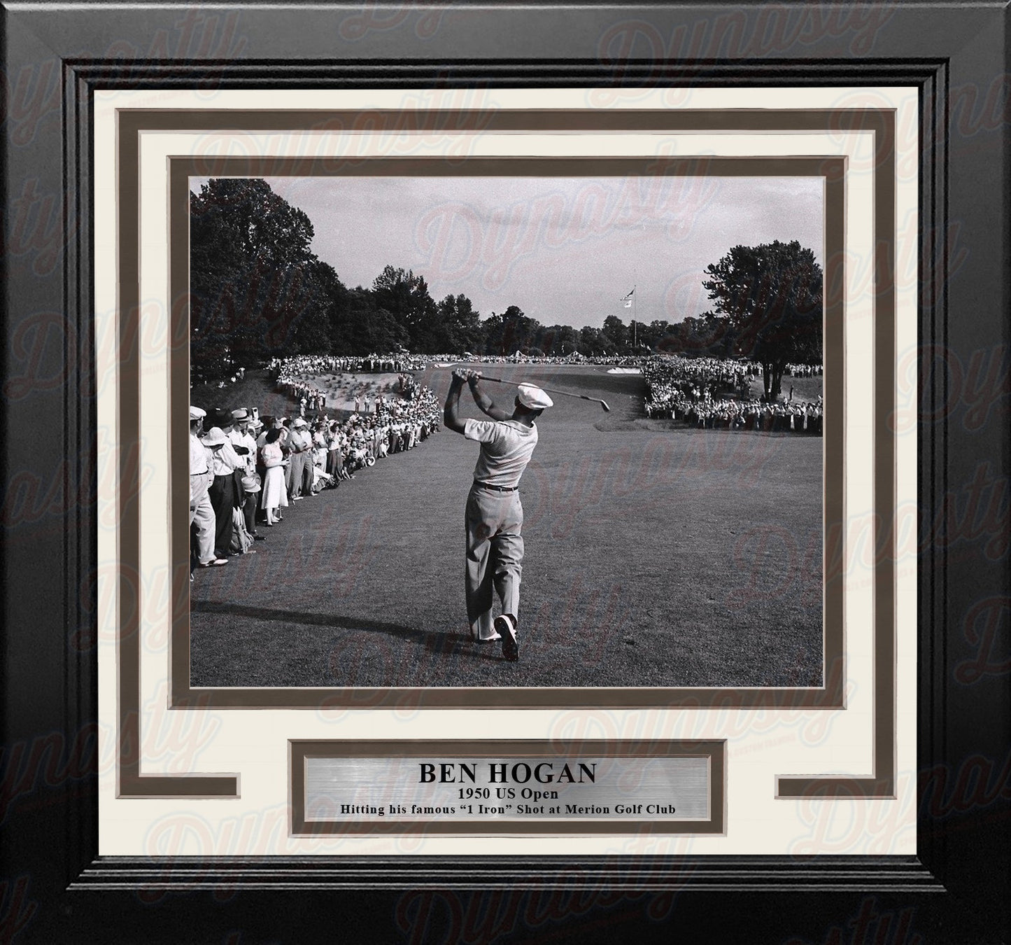 Ben Hogan 1-Iron Shot at the 1950 US Open at Merion Framed Golf Photo