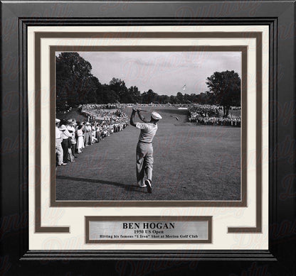 Ben Hogan 1-Iron Shot at the 1950 US Open at Merion Framed Golf Photo