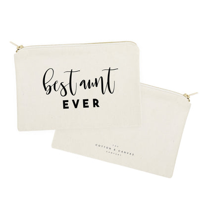 Best Aunt Ever Cotton Canvas Cosmetic Bag by The Cotton & Canvas Co.