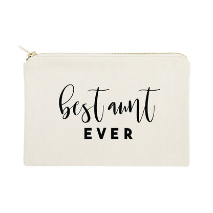 Best Aunt Ever Cotton Canvas Cosmetic Bag by The Cotton & Canvas Co.