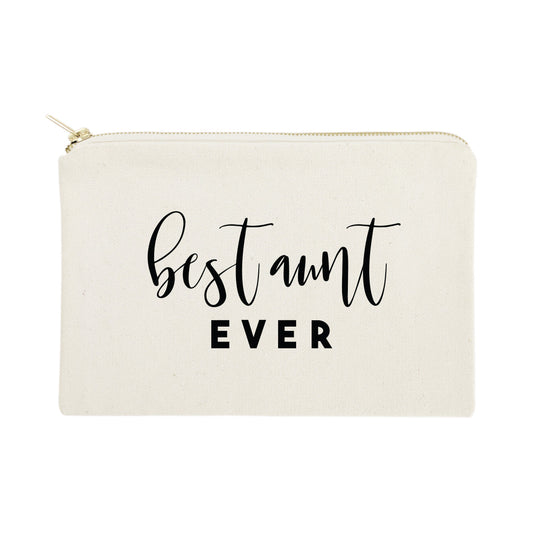 Best Aunt Ever Cotton Canvas Cosmetic Bag by The Cotton & Canvas Co.