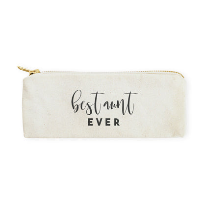 Best Aunt Ever Cotton Canvas Pencil Case and Travel Pouch by The Cotton & Canvas Co.