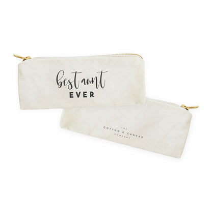 Best Aunt Ever Cotton Canvas Pencil Case and Travel Pouch by The Cotton & Canvas Co.