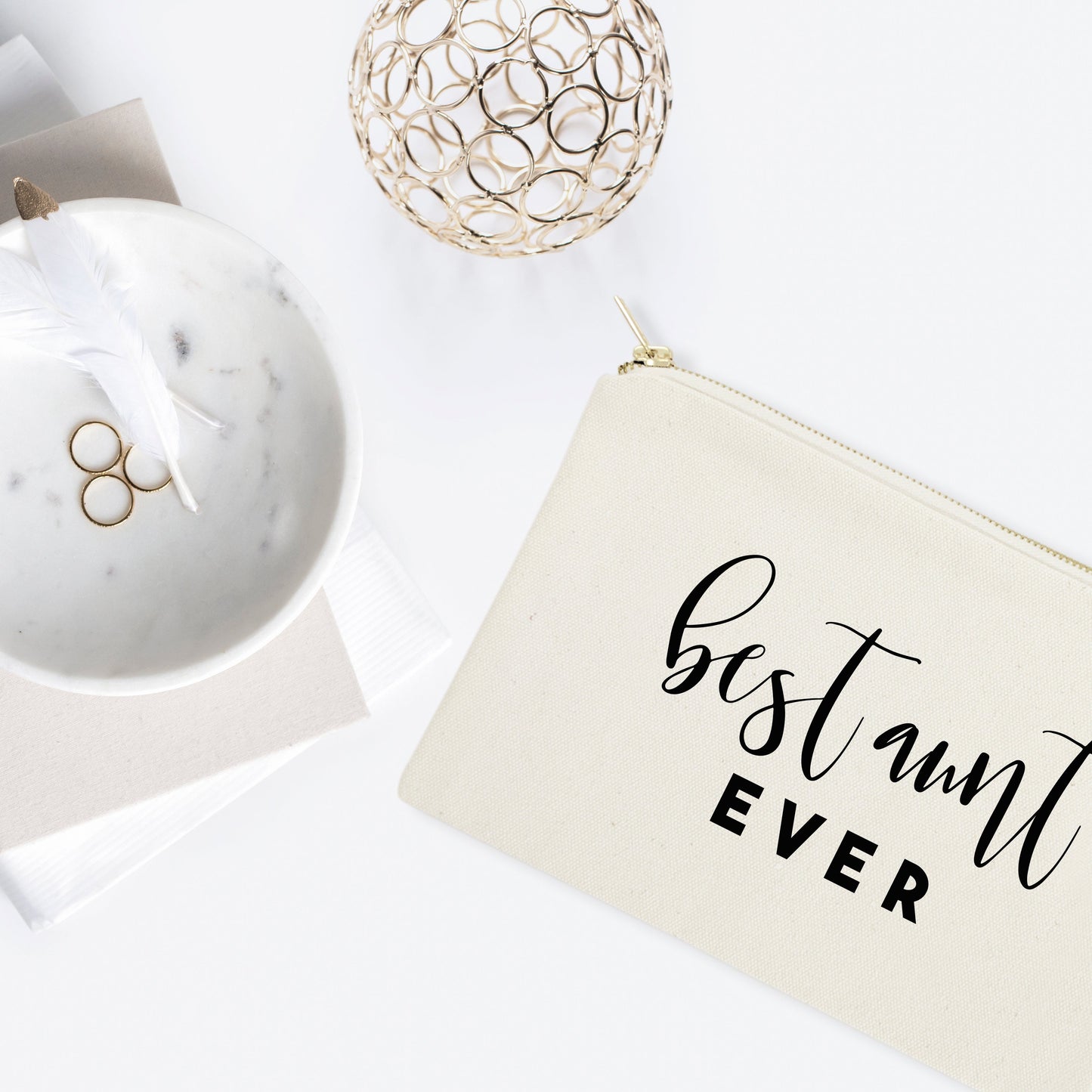 Best Aunt Ever Cotton Canvas Cosmetic Bag by The Cotton & Canvas Co.